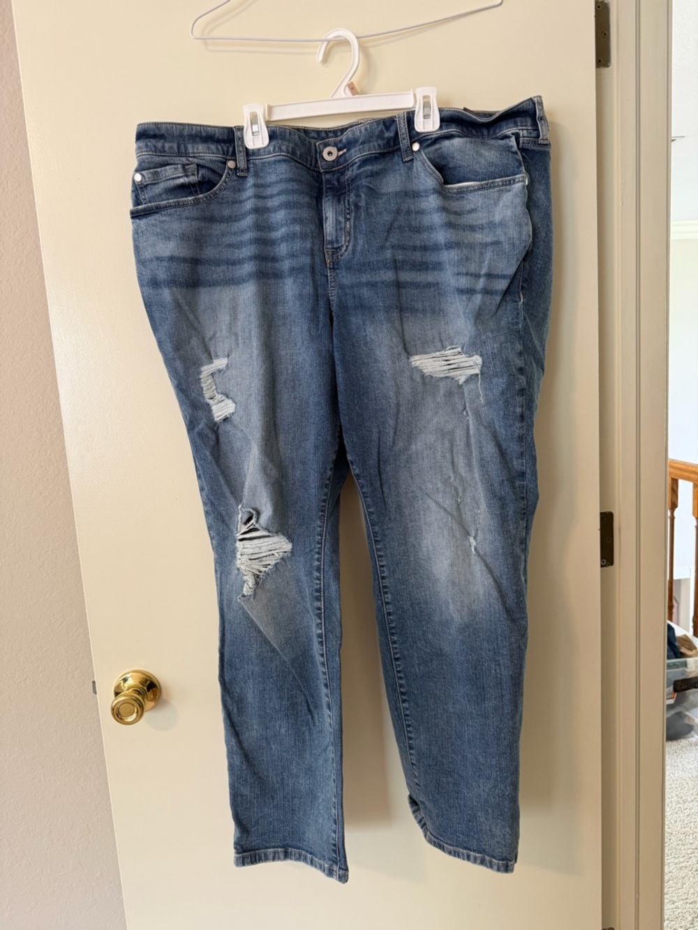 torrid Distressed Medium Blue Boyfriend Jeans